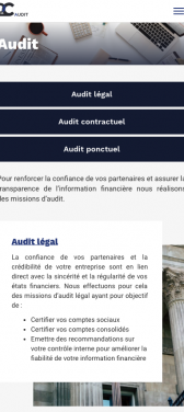 Capture d'écran du site internet mobile 2C Audit