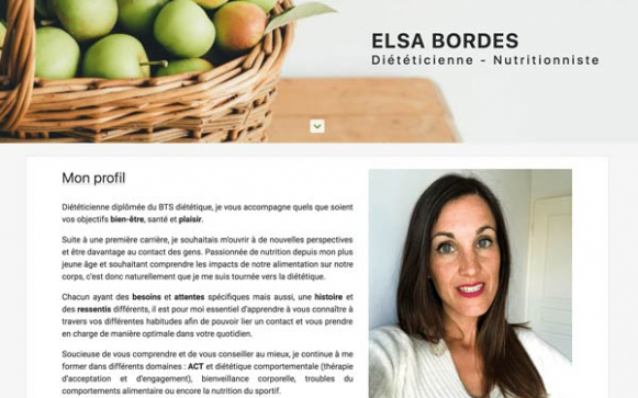 Capture d'écran du site internet Elsa Bordes