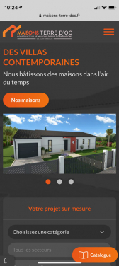 Capture d'écran du site mobile de Maison Terre D'Oc