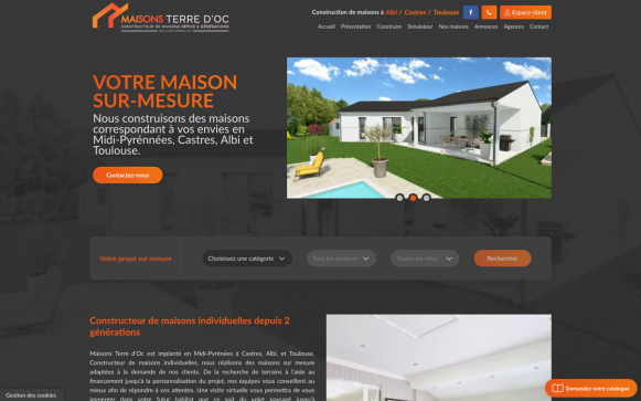 Capture d'écran du site de Maison Terre D'Oc