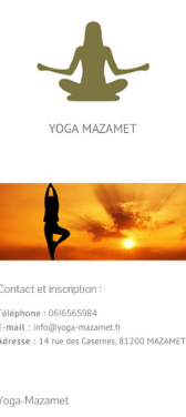 Capture d'écran du site internet mobile Yoga Mazamet