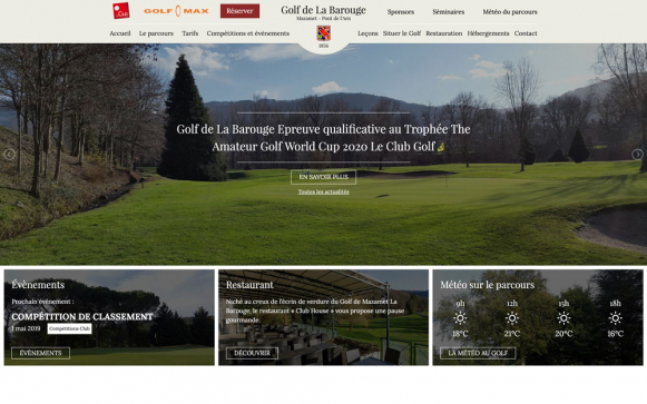 Capture d'écran du site mobile du golf mazamet