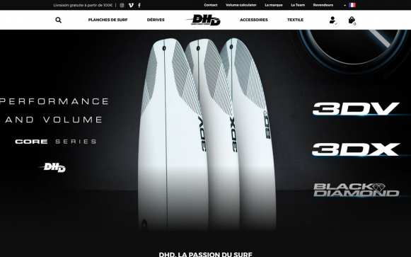 Rendu du site DHD Surf version PC